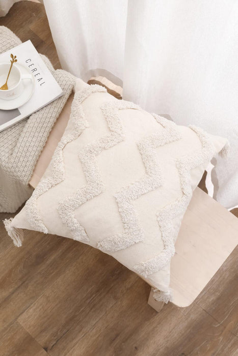 Fringed Rectangle and Square Throw Pillow Case