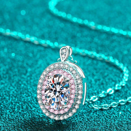 Sophisticated 925 Sterling Silver Lab-Diamond Necklace with Sparkling Zircon Accents