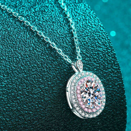 Sophisticated 925 Sterling Silver Lab-Diamond Necklace with Sparkling Zircon Accents