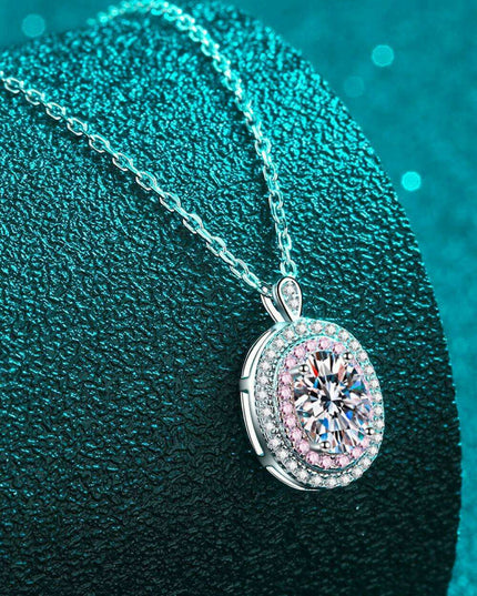 Sophisticated 925 Sterling Silver Lab-Diamond Necklace with Sparkling Zircon Accents