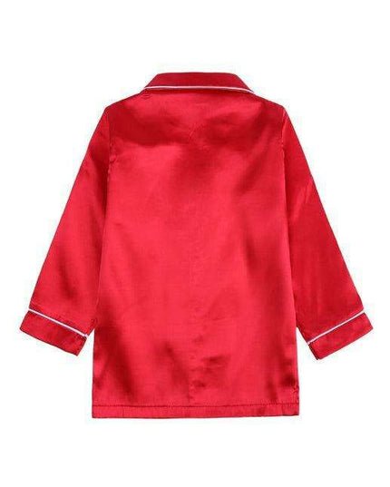 Elegant Kids' Long Sleeve Satin Sleepwear Set