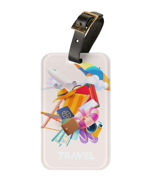 Premium Travel Luggage Tag Set with Personalized Leather Strap - Your Chic Travel Essential