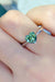 Green Diamond Heart Ring with Moissanite Stone in Sterling Silver - A Symbol of Love and Elegance