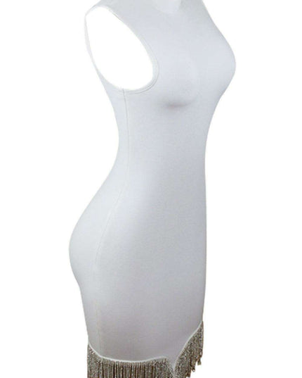 Radiant Rhinestone Tassel Cocktail Dress