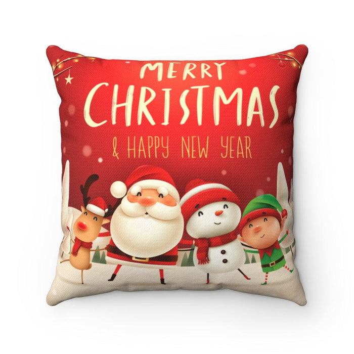 Joyeux Noel Happy Christmas Cozy Traditional Holiday double-sided print and reversible decorative cushion cover
