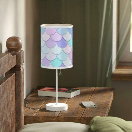 Elegant Customizable Mermaid Steel Base Table Lamp with Unique Printed Shade
