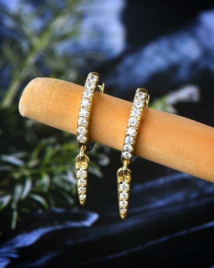 Dazzling Lab-Created Diamond Sterling Silver Earrings with Platinum and Gold Finishes