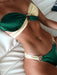 Chic Two-Tone Bikini Set with Elegant Ring Accents and Tie Detail