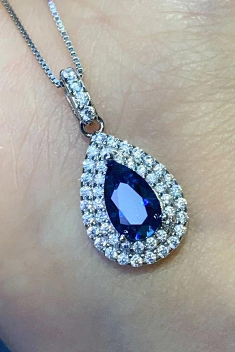 Ethereal Teardrop Moissanite Necklace with Sparkling Zircon Accents