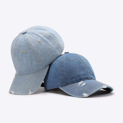 Vintage-Inspired Distressed Cotton Cap with Customizable Fit for Effortless Style