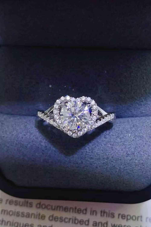 1 Carat Lab-Diamond Heart Ring with Zircon Accents - Timeless Elegance