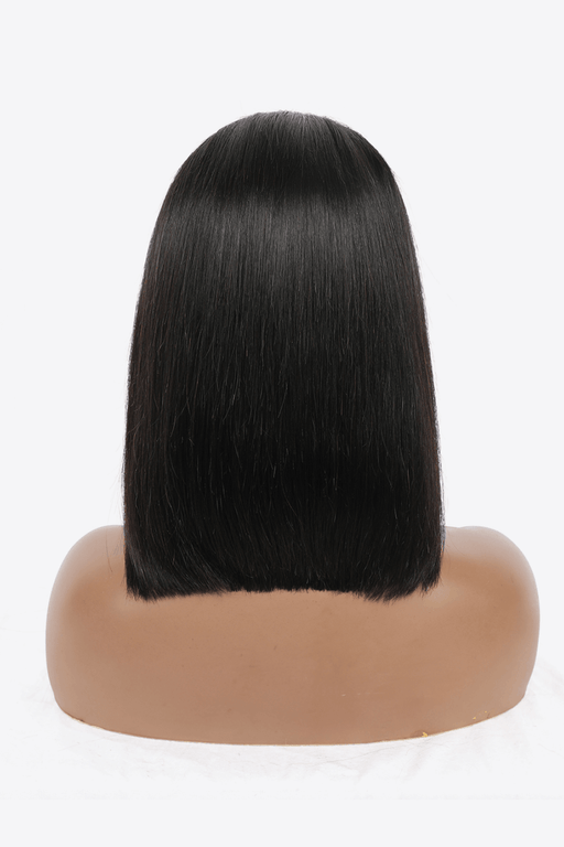 12" Premium Lace Front Human Hair Wig - Natural Color, 150% Density
