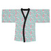 Cherry Blossom Patterned Bell Sleeve Kimono Robe with Belt