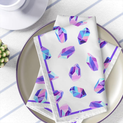 Charming Crystal Color Fusion Napkin Set - Set of 4 in Vibrant Pink, Purple, and Blue