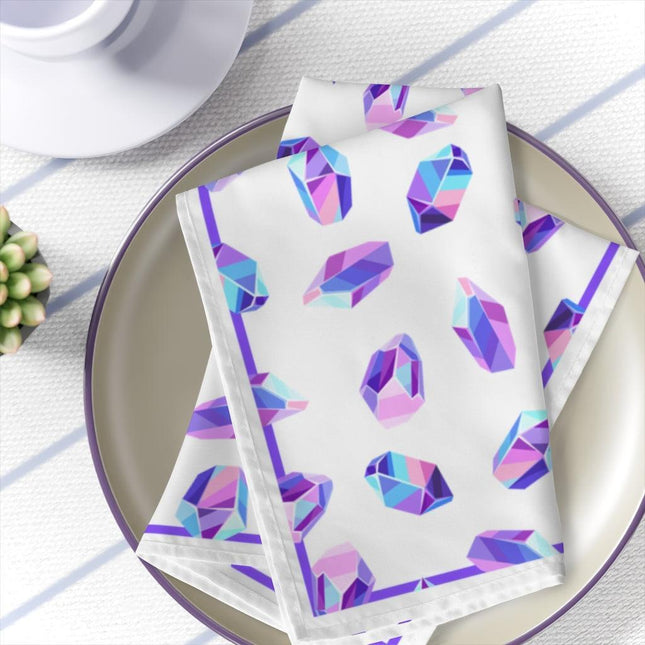 Charming Crystal Color Fusion Napkin Set - Set of 4 in Vibrant Pink, Purple, and Blue