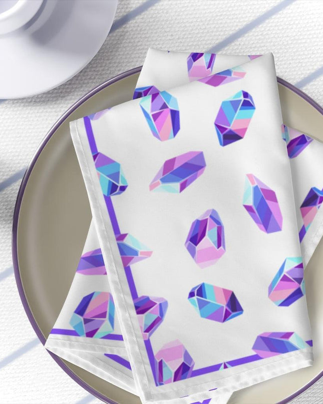 Charming Crystal Color Fusion Napkin Set - Set of 4 in Vibrant Pink, Purple, and Blue