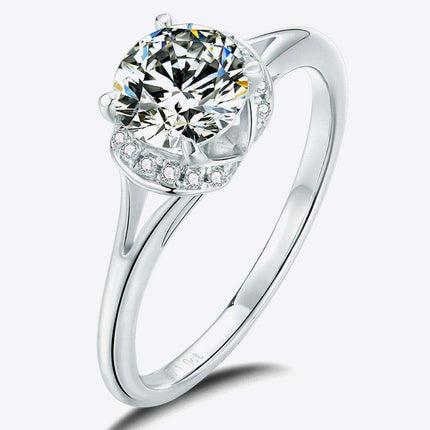 Elegant 1 Carat Lab-Grown Diamond Split Shank Ring with Radiant Moissanite & Certification