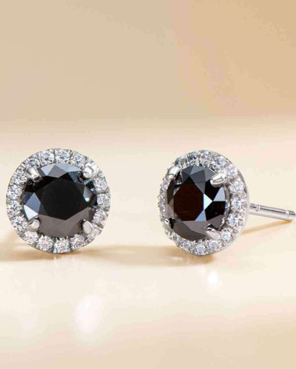 Radiant Platinum-Plated Lab-Created Diamond Earrings with Sparkling Zircon Accents