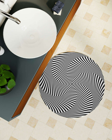 Circular Optical Illusion Abstract Bath Rug