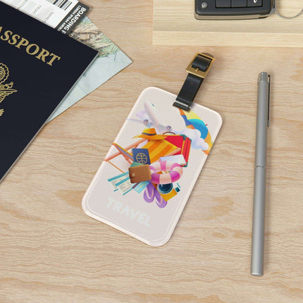 Premium Travel Luggage Tag Set with Personalized Leather Strap - Your Chic Travel Essential