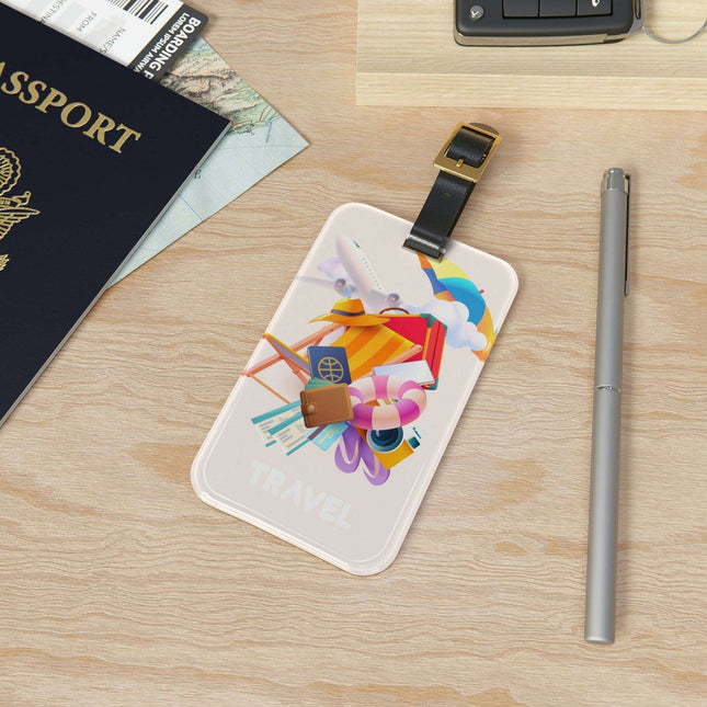 Premium Travel Luggage Tag Set with Personalized Leather Strap - Your Chic Travel Essential