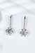 Sterling Silver Moissanite Drop Earrings with Shimmering Zircon Accents