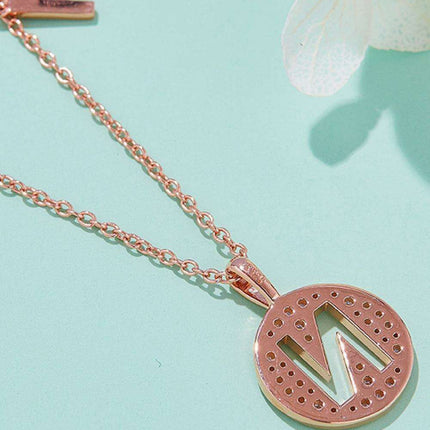 Stunning Rose Gold-Plated Necklace with Lab-Created Diamond - A Modern Elegance
