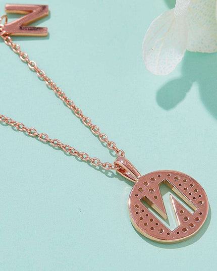 Stunning Rose Gold-Plated Necklace with Lab-Created Diamond - A Modern Elegance