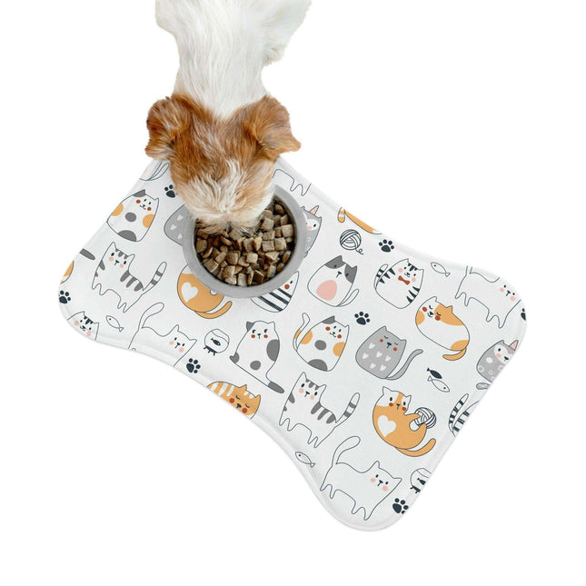 Personalized Pet Feeding Mats - Stylish Bone & Fish Designs for Your Furry Friend
