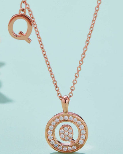 Stunning Rose Gold-Plated Necklace with Lab-Created Diamond - A Modern Elegance