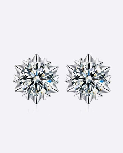 Radiant 4 Carat Moissanite Stud Earrings in Sterling Silver