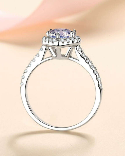 Heartfelt Elegance: Lab-Diamond Heart Ring with Zircon Highlights