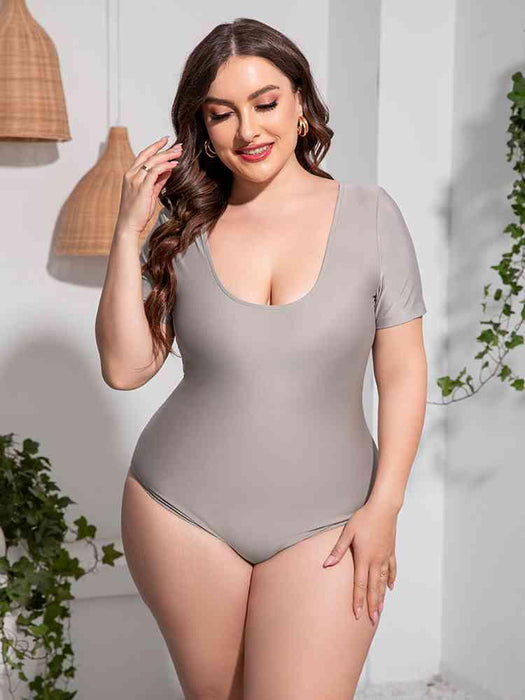 Beach Babe Plus-Size Curve Embrace Scoop Neck Swimsuit