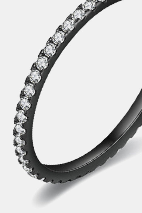 Elegant Black Gold Zircon Statement Ring - Luxurious Black Gold Plated Zircon Ring