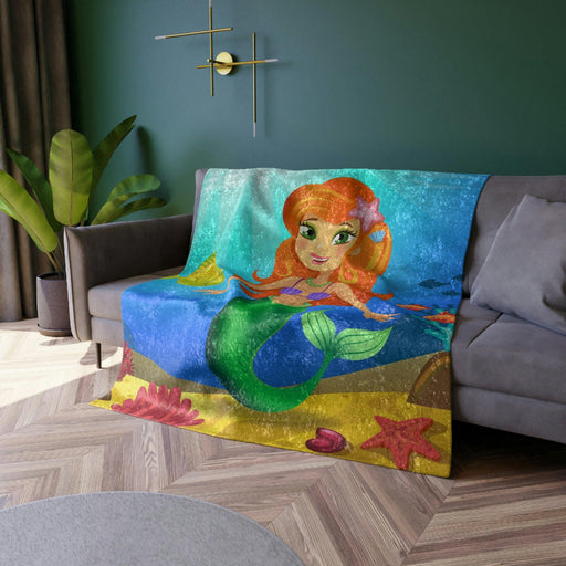 Mermaid Crushed Velvet Blanket-Home Decor-Printify-50" × 60"-Très Elite