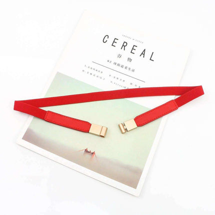 Elegant Adjustable PU Elastic Skinny Belt for Effortless Style