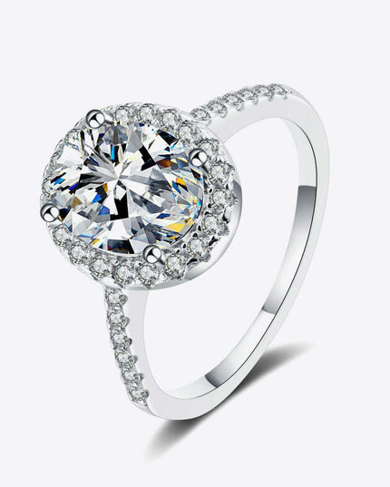 Contemporary Sterling Silver Lab-Grown Diamond Ring with Zircon Accents - A Touch of Elegance