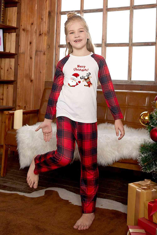Festive Joy Graphic Tee and Tartan Trousers Set - Christmas Season Outfit