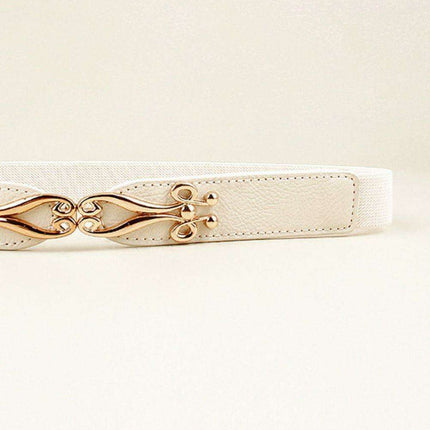 Elegant Versatile Elastic Belt with Stylish Alloy Buckle for Fashion-Forward Looks