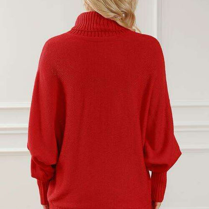 Festive Cozy Knit Turtleneck Sweater