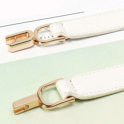 Elegant Stretch Belt with Distinctive Metal Buckle - High-Quality PU Leather