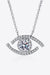 Radiant Evil Eye Sterling Silver Necklace with Moissanite and Zircon Accents