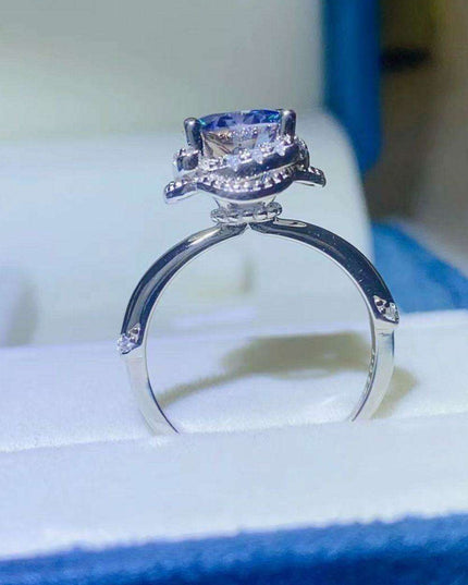 Elegant 2 Carat Lab-Created Diamond Ring in Sterling Silver with Moissanite and Zircon Accents - Premium Luxury Collection