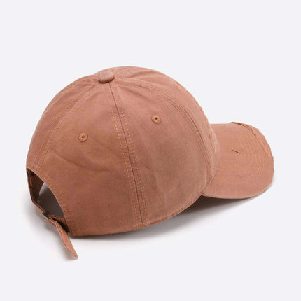 Retro Distressed Cotton Baseball Cap with Customizable Strap - Elevate Your Style
