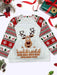 Holiday Season Plus Size Reindeer Print Long Sleeve Top
