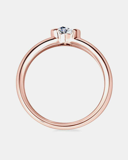 Elegant Heart-Shaped Rose Gold Solitaire Ring with Lab-Created Diamond
