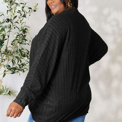Chic Ribbed Cocoon Cardigan - Redefine Your Casual Look