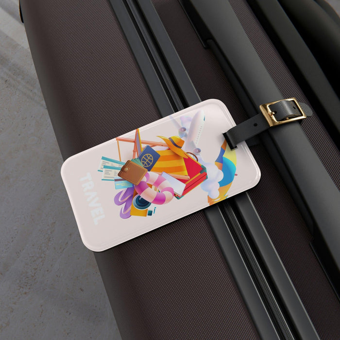 Summer Chic Luggage Tag Set with Personalized Leather Strap - Ideal Travel Buddy