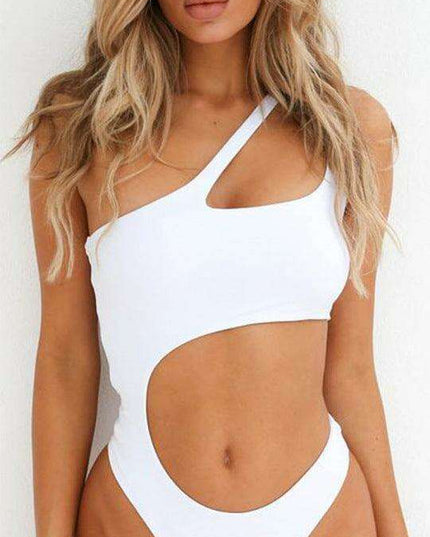 Chic Elegance | One-Shoulder Cutout Swimsuit for Women