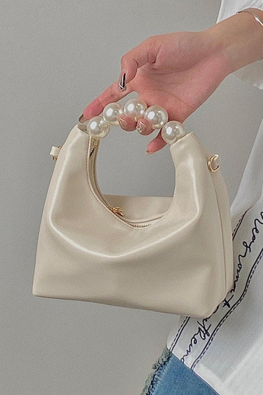 Cherished Faux Leather Pearl Shoulder Bag